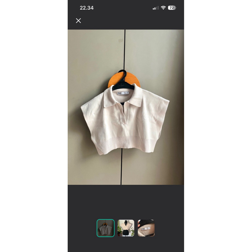 zara shirt polo cropped