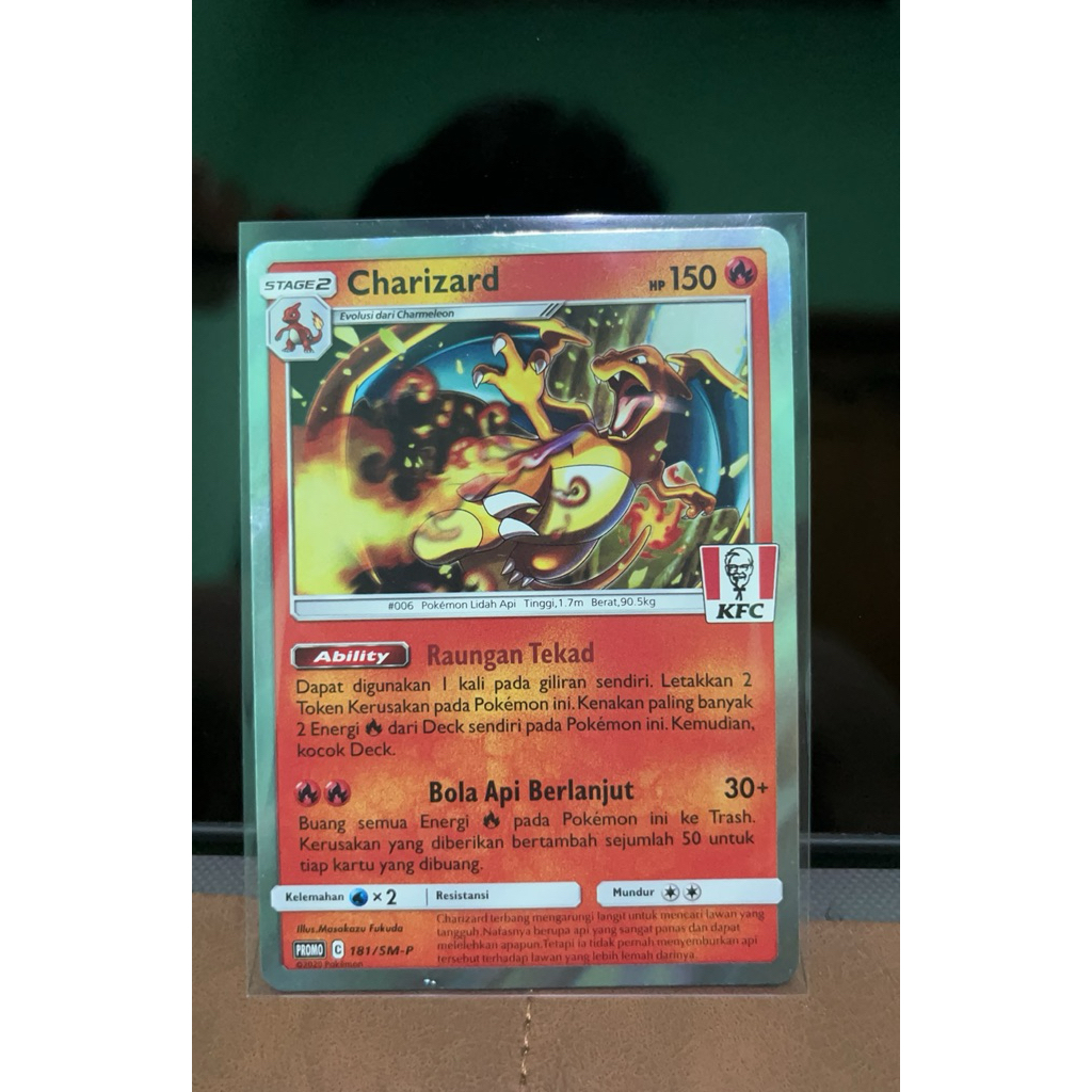 KARTU POKEMON CHARIZARD KFC ORIGINAL HANYA UNTUK BINDER ADA DENT KECIL