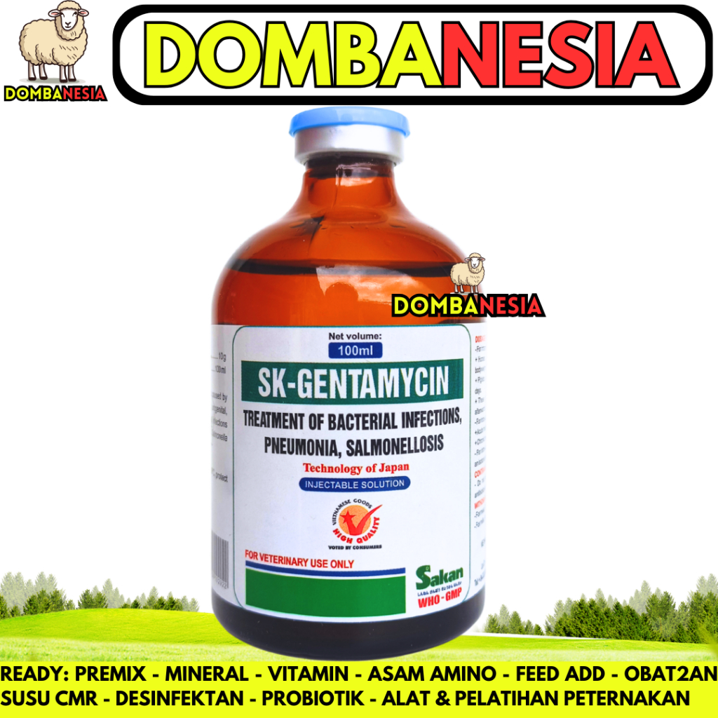 SK GENTAMYCIN 100ML SAKAN - Obat Hewan Antibakteri Spektrum Luas Ternak Unggas Ayam Like GENTA 100