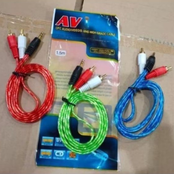 Kabel Audio 2 in 1 Konverter Video Penyambung Hp ke Speaker