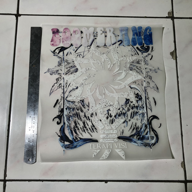 Sablon Boomerang Band Terapi Visi Ukuran A3 | Sablon DTF A3 | Sablon Kaos | Sablon T-SHIRT
