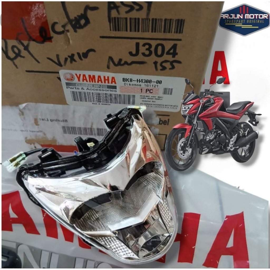 HEADLIGHT ASSY REFLEKTOR LAMPU DEPAN VIXION R ORIGINAL YAMAHA 100% BK8-H4300-00
