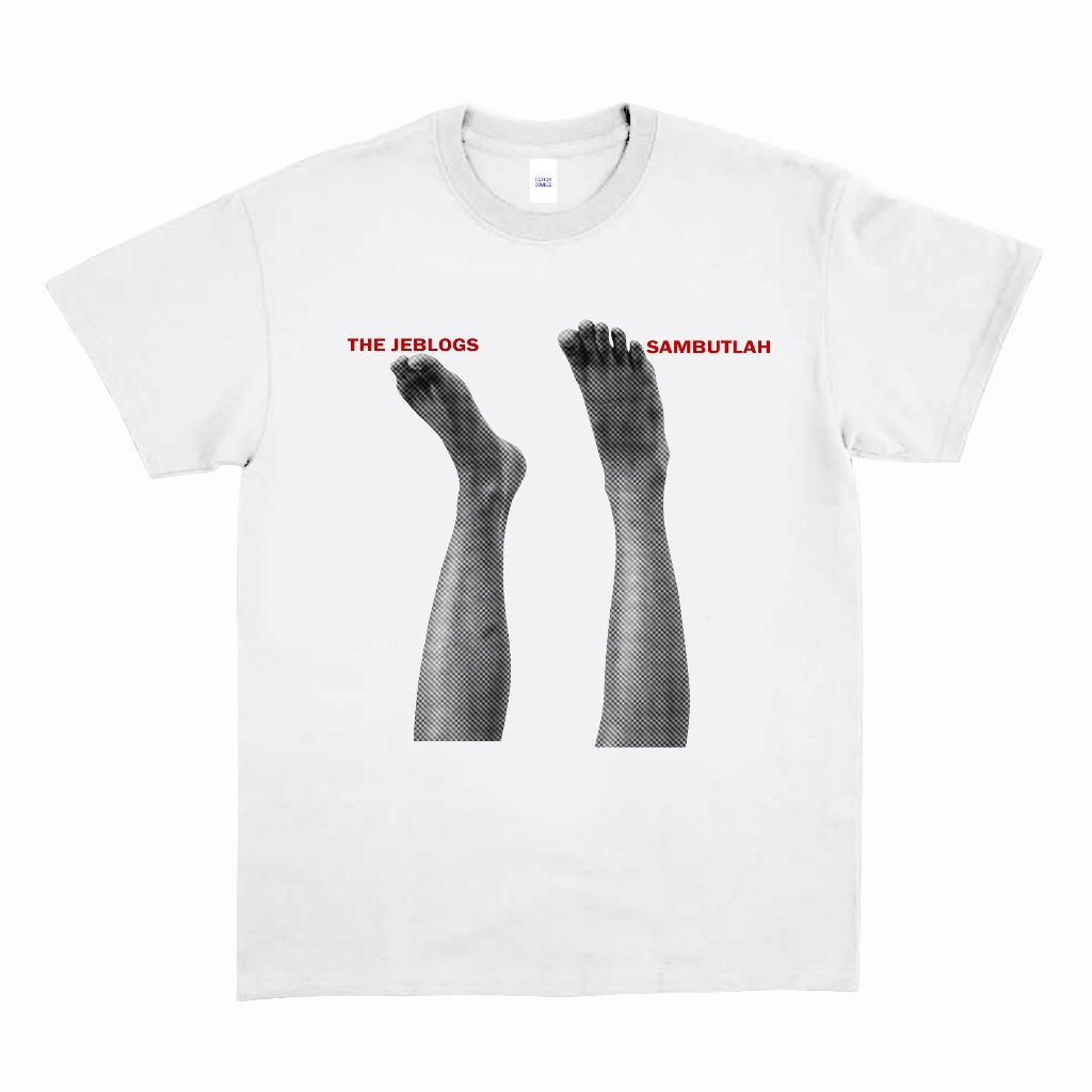 Kaos THE JEBLOGS - COVER SAMBUTLAH TS PUTIH - Tshirt Official Merchandise The Jeblogs