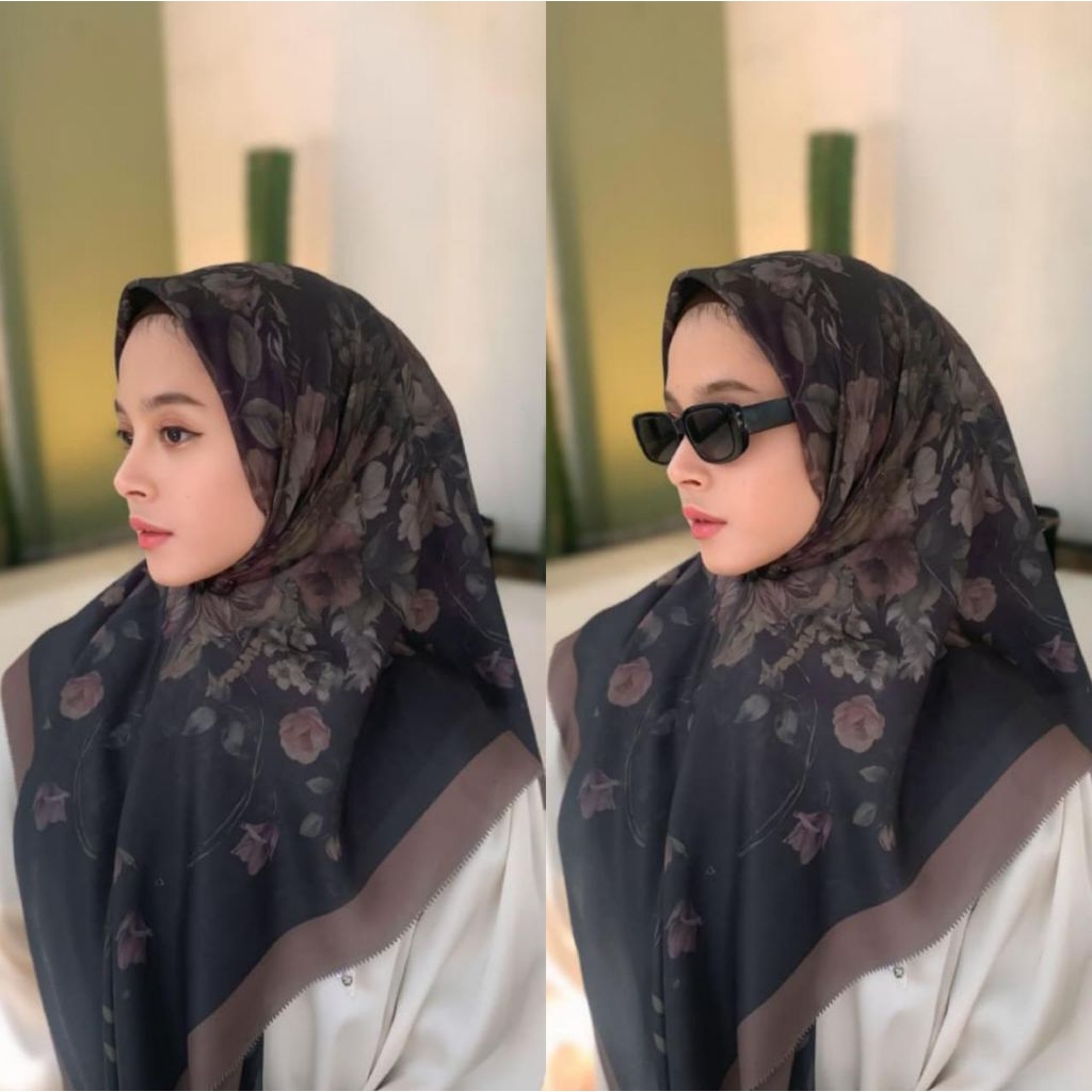 HIJAB SCARF BUTTON KW / Voal motif / Buttonscarf kw voal premium / Jilbab voal motif / hijab voal mo