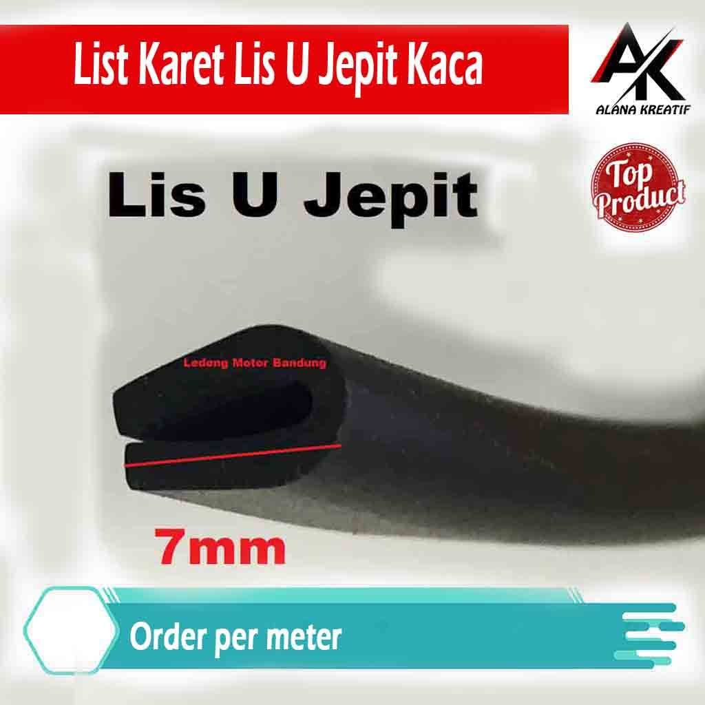 Rubber List Karet Lis U Jepit Kaca 7mm 10mm order Meteran