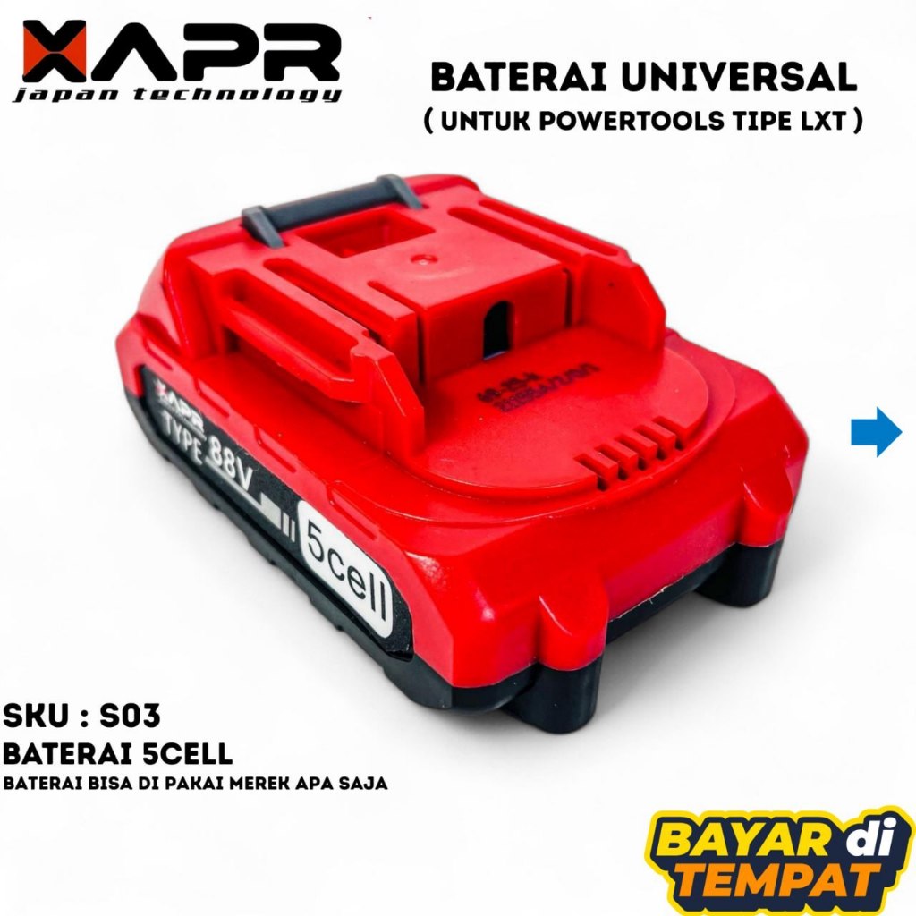 TERBARU BATERAI IMPACT TIPE S03 5CELL MERK XAPR 88Vf FAST CHARGING KUAT DAN AWET