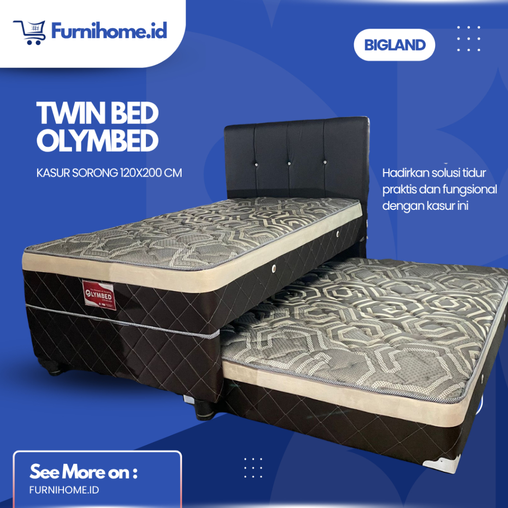 Kasur Sorong by Bigland - TWIN OLYMBED SPRINGBED BIGLAND - Kasur Pegas atas bawah