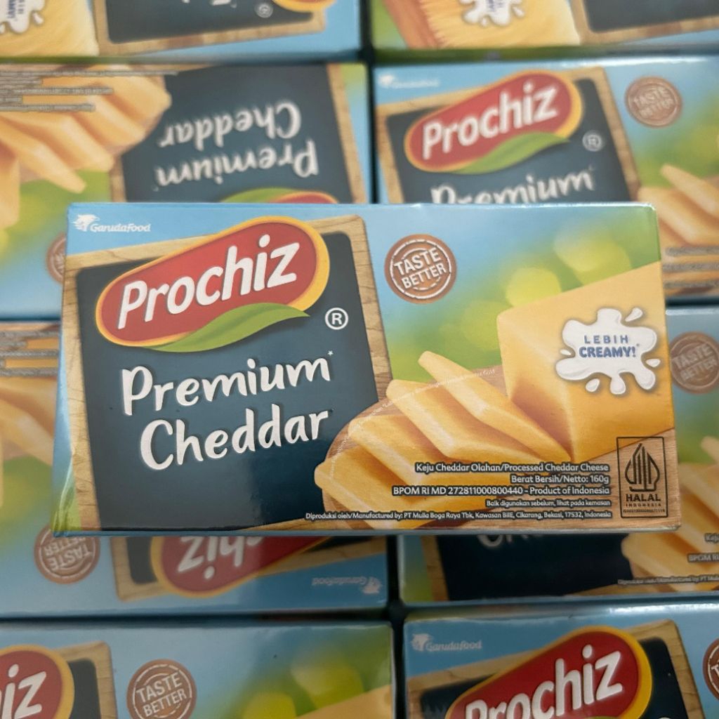 Keju PROCHIZ Premium Cheddar 160gr Keju Blok Balok Toping Kue