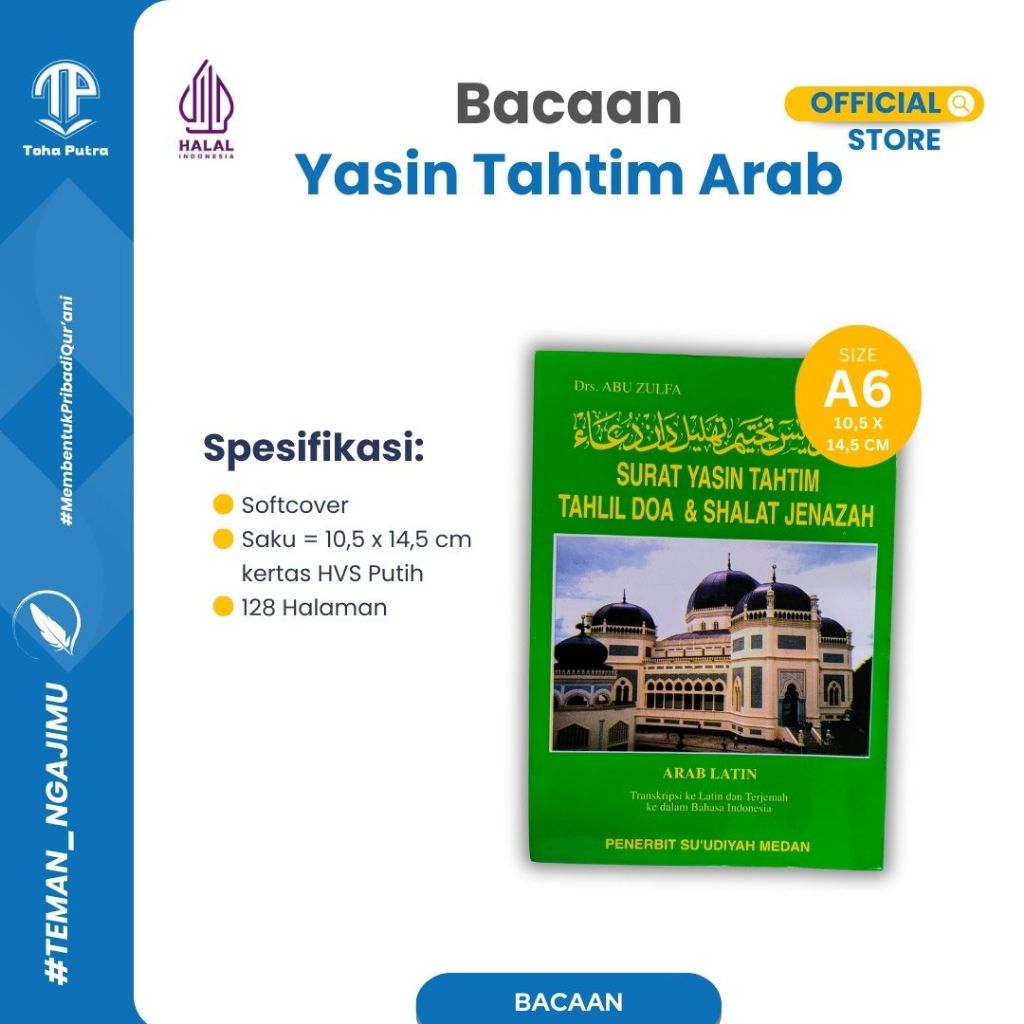 Toha Putra - Yasin dan Tahtim Arab HVS 128 Halaman Hijau