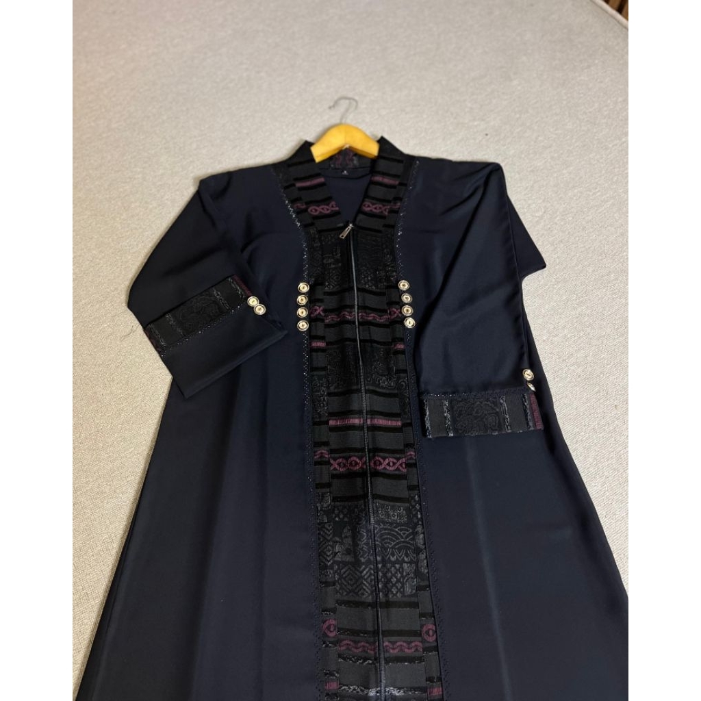 Abaya Yumna Matt Jetblack Jaguard by Binsal Butik