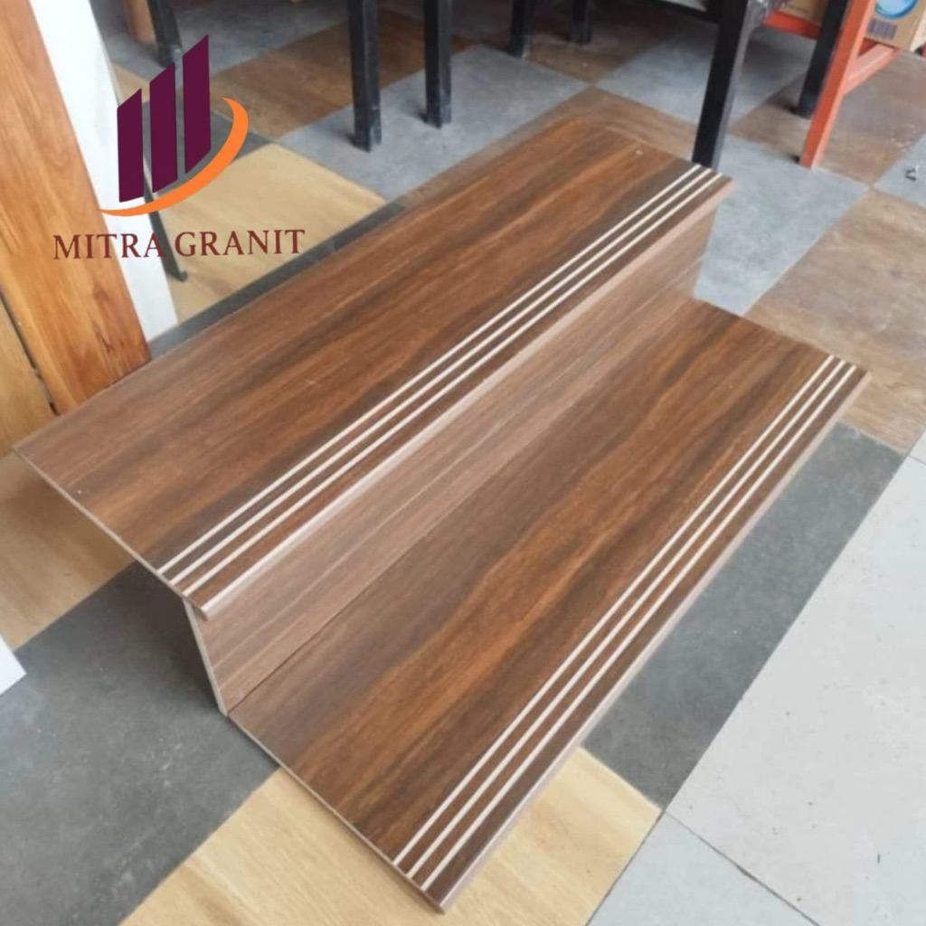KERAMIK/GRANIT TANGGA DOUBLE BAVEL UKURAN 30x90 STEPNOSING CUSTOM