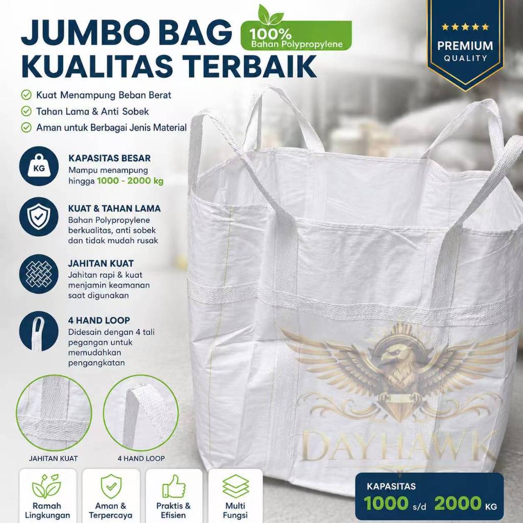 Karung Jumbo 1 Ton / 2 Ton 90x90x90 cm | Karung Besar Heavy Duty Anti Sobek