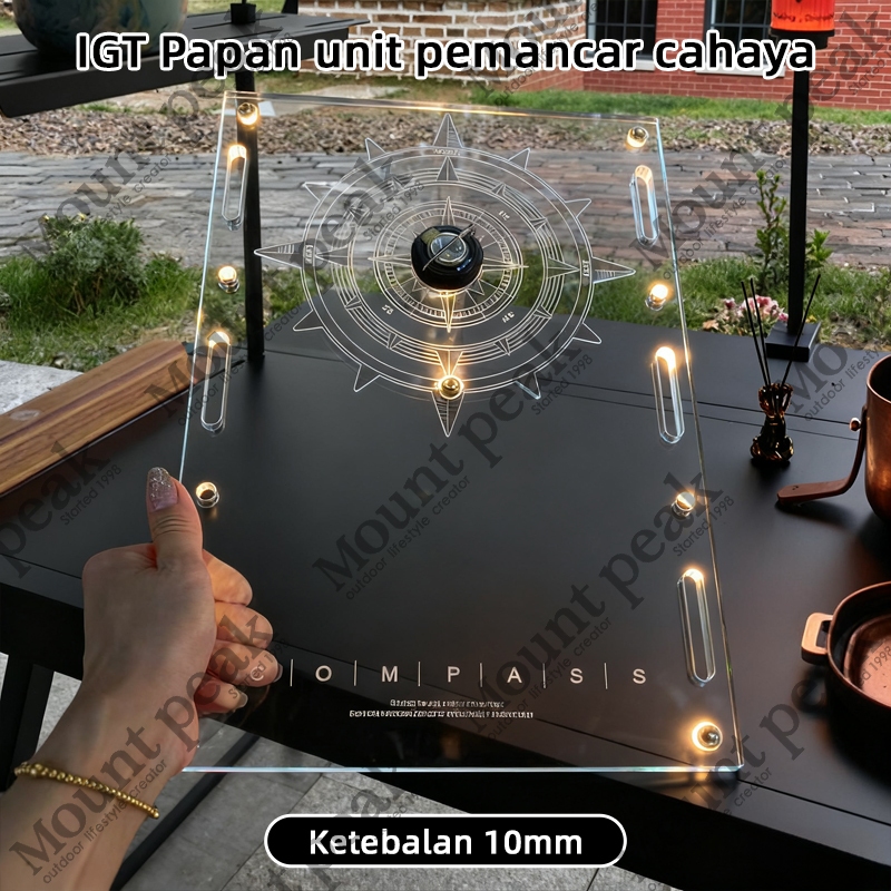 Mount peak Acrylic Lamp Panel & Holder for IGT Camping Table, Lightweight, Sturdy & Multifunctional 