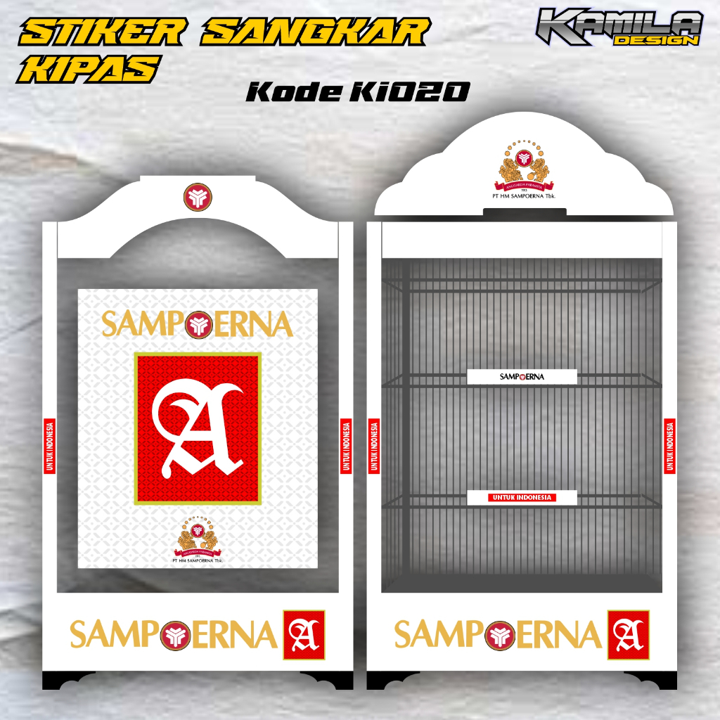 Stiker Decal Sangkar Burung Model Terbaru Motif Rokok Sampoerna