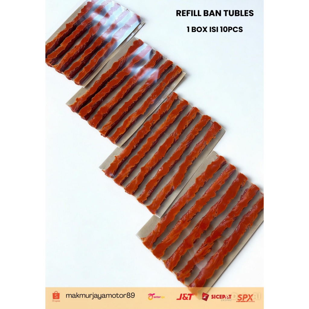 Refill Isi Ulang Karet Ban Tubles Tire Repair Tambal Lem Cacing Mobil Motor Tire Tubeless tubless 10