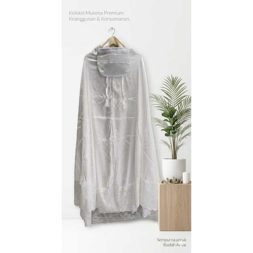 Mukena Silky Premium Jumbo Dewasa Warna Putih