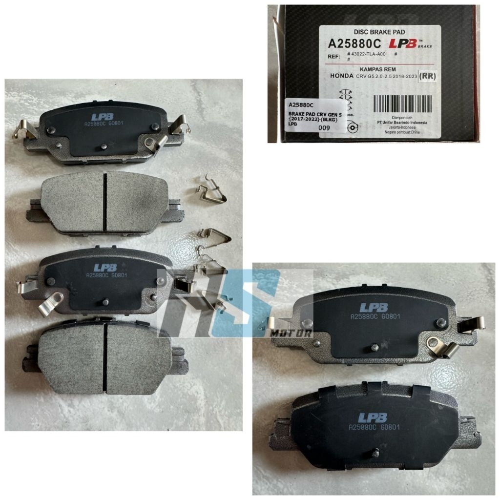 BRAKE PAD CAKRAM BELAKANG KAMPAS REM CAKRAM MOBIL HONDA ALL NEW CRV GEN 5 RW1 RW3 1.5 TURBO 2.0 TURB