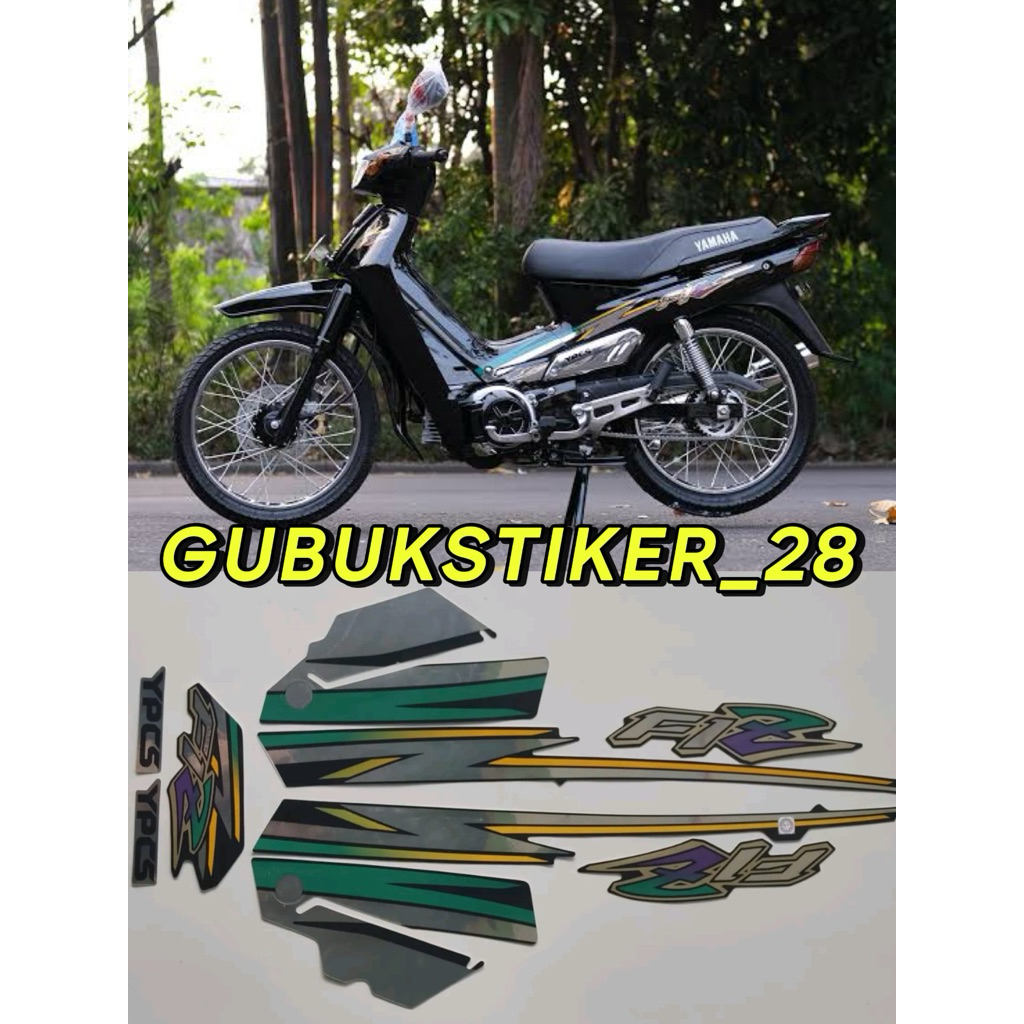 STRIPING STIKER LIS BODY MOTOR YAMAHA FIZ R 1995 CHROME KUNING HIJAU
