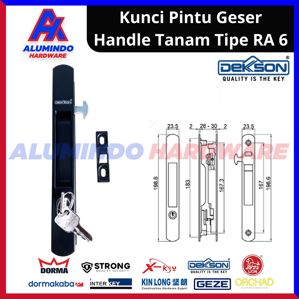 Kunci Pintu Sliding Dekson RA6 Kunci Sliding Alumunium