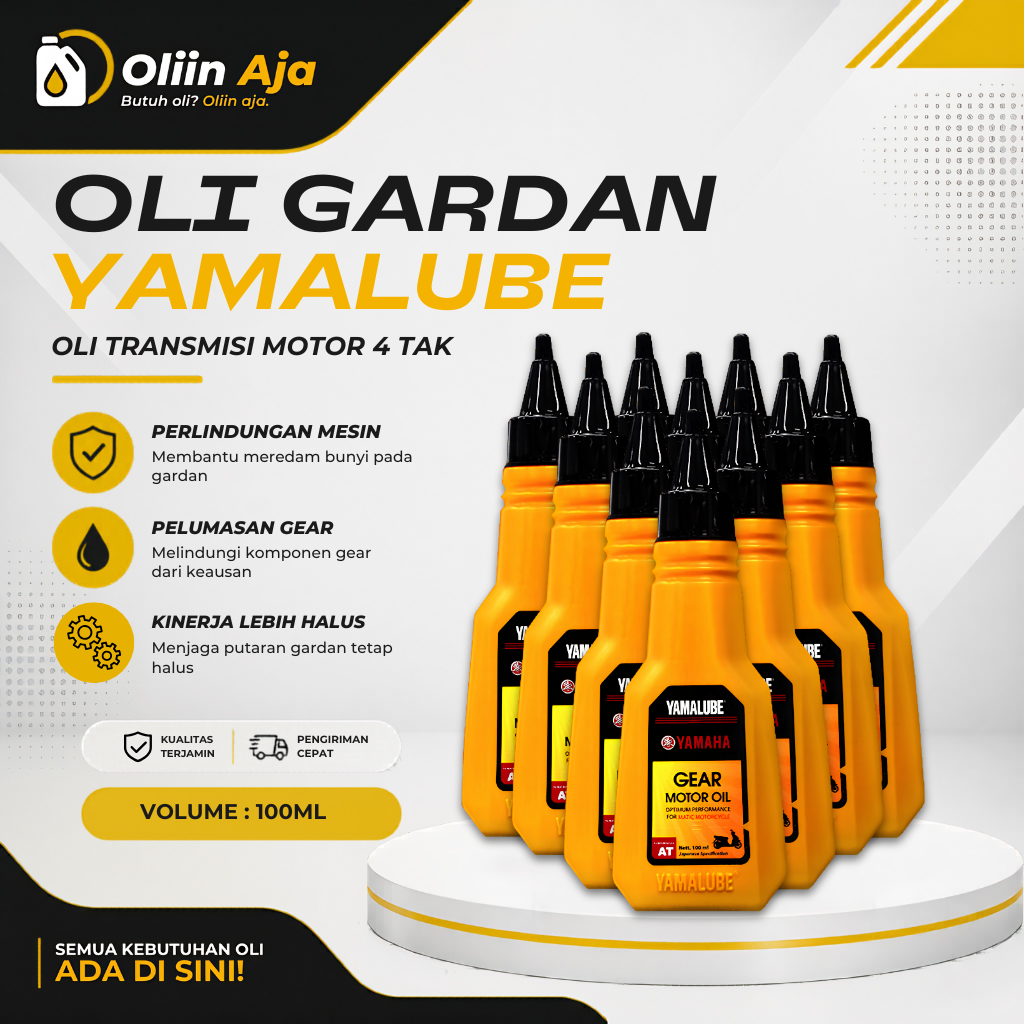 Oliin Aja | Paket 10 Botol Oli Gardan Yamalube 100ml Original | Oli Gardan Motor Matic Yamaha Mio Fi