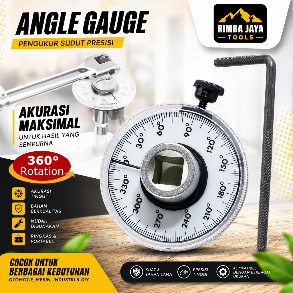 Kunci ukur derajat torsi shock meter - Torque Angle Gauge - sock meter

