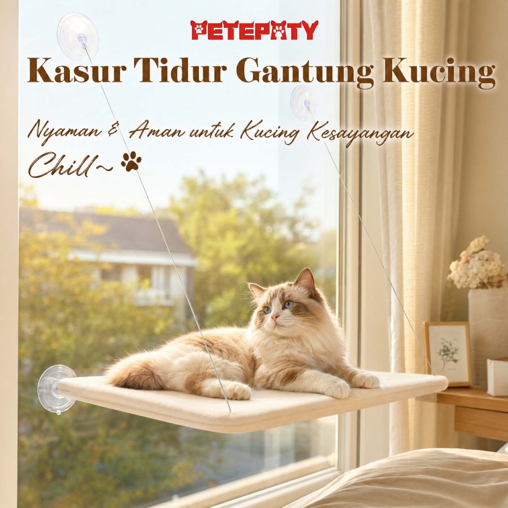 Tempat Tidur Kucing Kursi Hammock Jendela Kucing - Tempat Tidur Hammock Kucing Istirahat Kucing Dala