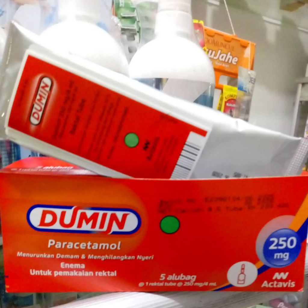 dumin rectal 250mg demam& nyeri