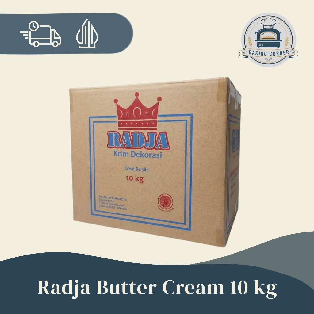 RADJA BUTTER CREAM 10 KG KRIM HIAS KUE SIAP PAKAI PUTIH LEMBUT UNTUK DEKORASI TART CAKE FILLING BOLU