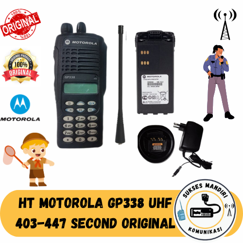 HT Motorola GP 338 UHF 403 479 Mhz Second Original