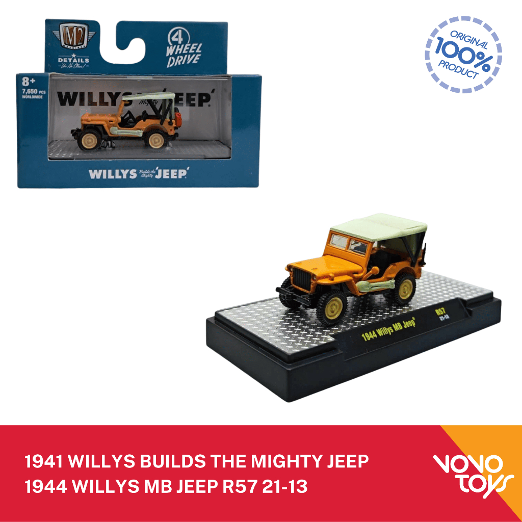 M2 Machines 1/64 1941 Willys Builds the Mighty Jeep 4Wheel Drive 1944 Willys MB Jeep R57 21-13