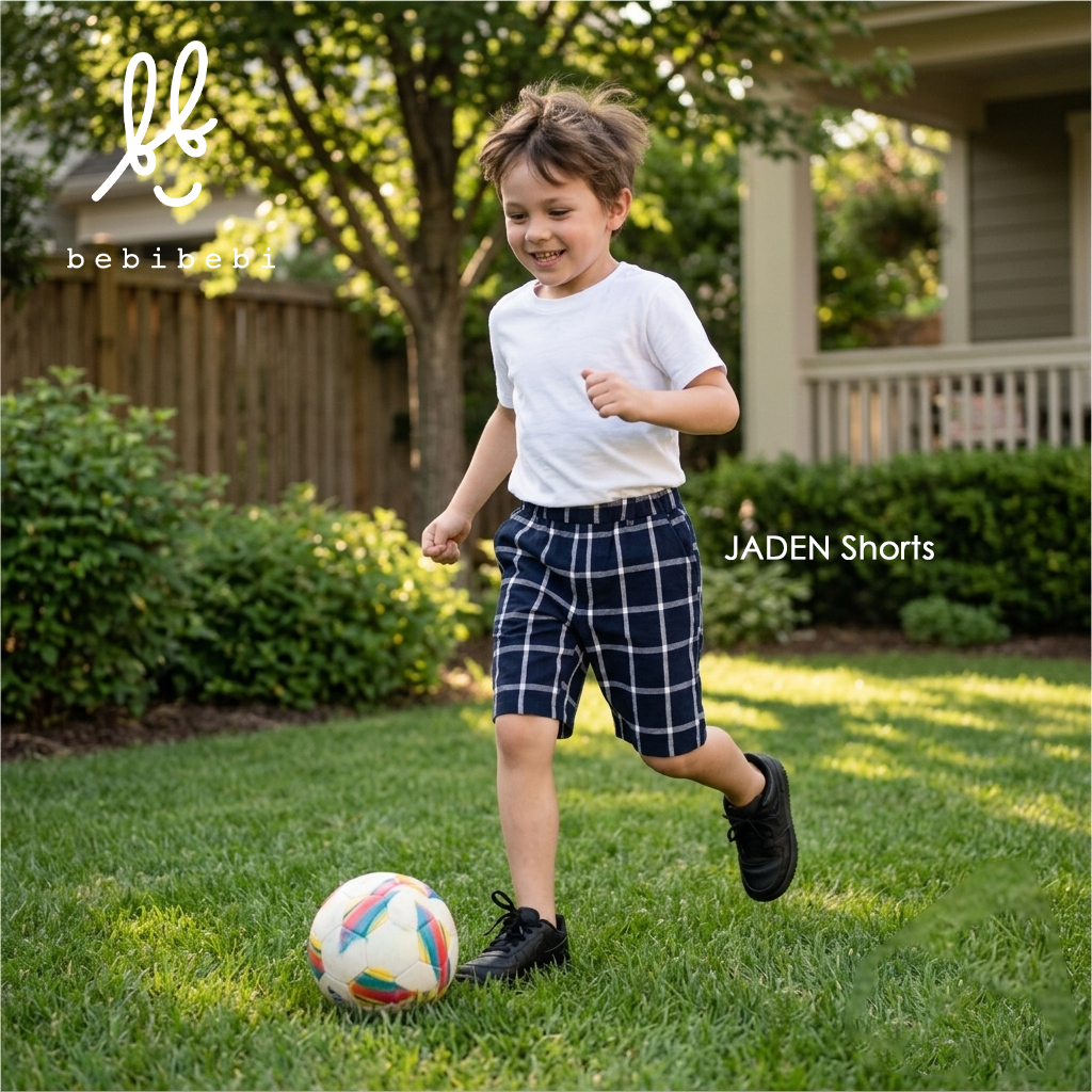 BEBIBEBI Celana Korea Pendek Kotak Kotak Anak Laki Laki - JADEN Shorts