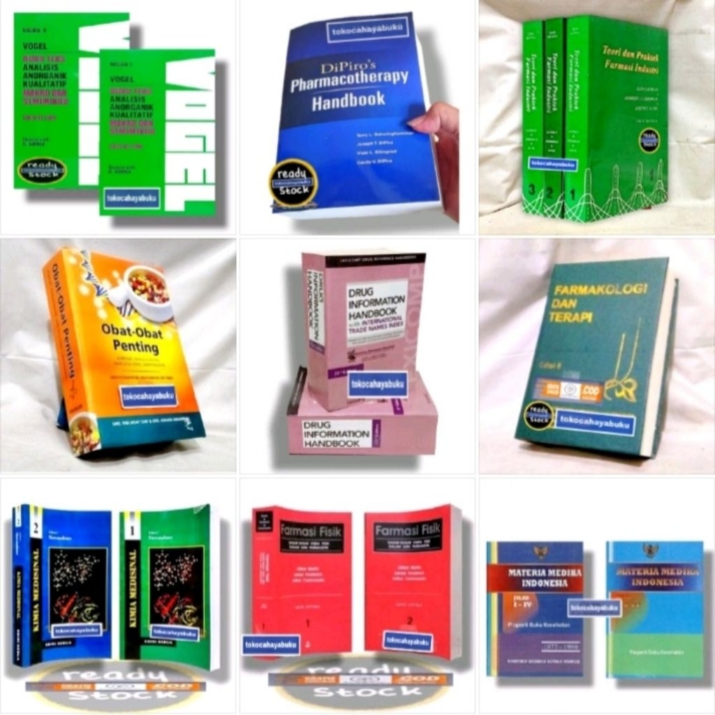 Seri Buku-Buku Farmasi Bebas Pilih ; FARMAKOPE INDONESIA (FI),FARMAKOLOGI,FARMASI INDUSTRI,TEKNOLOGI