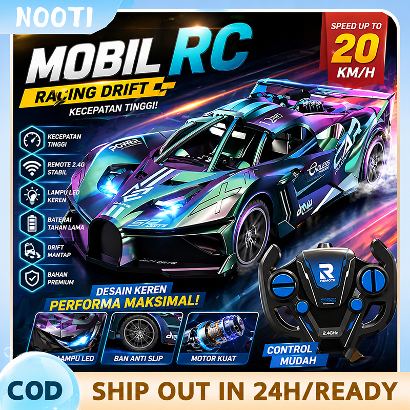 COD Mobil Balap Remote Control 2WD 1:18 Mobil Balap Remote Control Besar  Kecepatan Tinggi Mobil Rem