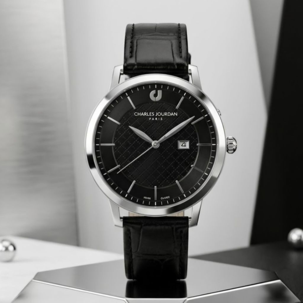(New) CHARLES JOURDAN CJ1085-2332 BLACK SILVER Cewek original