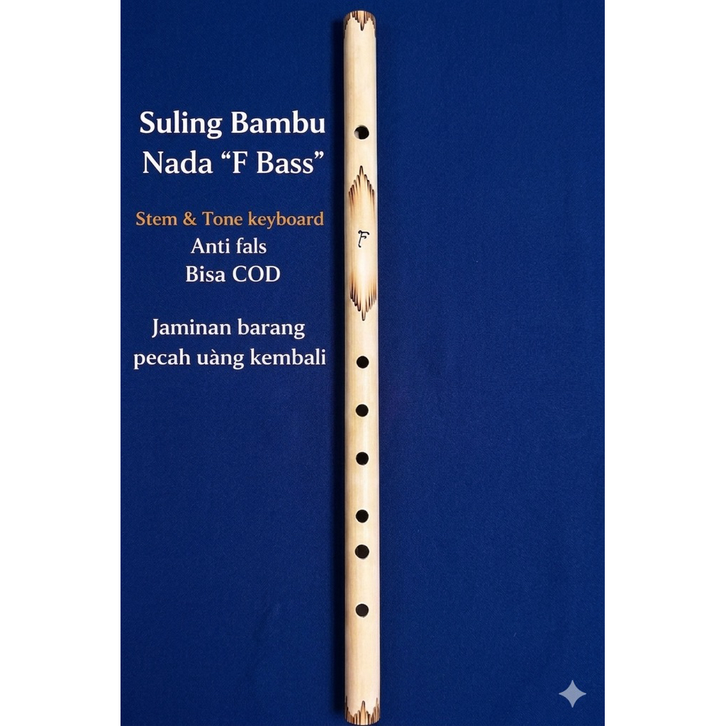 Suling Bambu Nada "F Bass" Sudah Tone keyboard. Jaminan uang kembali jika pecah
