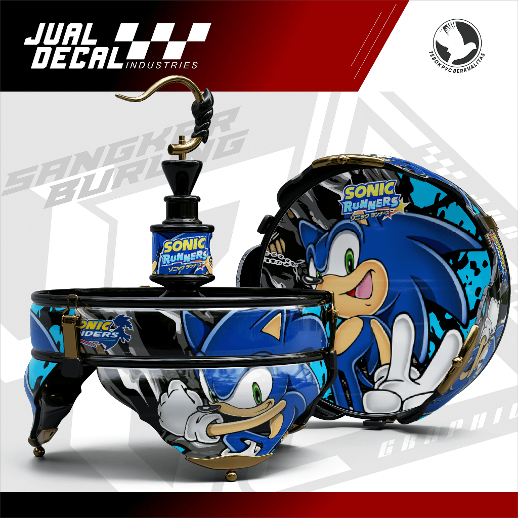 Stiker Sangkar Lovebird Batman Pleci Helopet  SONIC Decal Tebok Custom Variasi