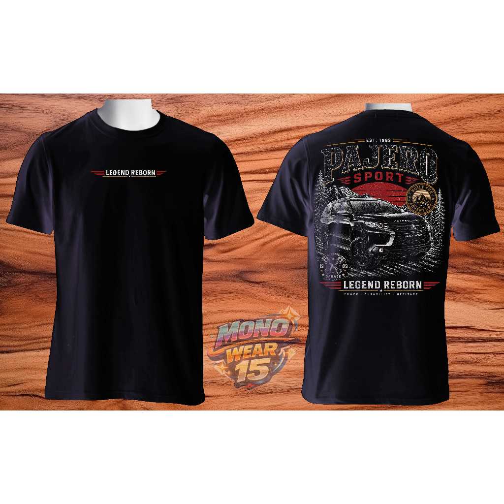 KAOS DISTRO  MOBIL PAJERO  SABLON KOMBINASI TIMBUL DTF ATASAN PRIA WANITA   ORIGINAL COMBED 24S  KAO