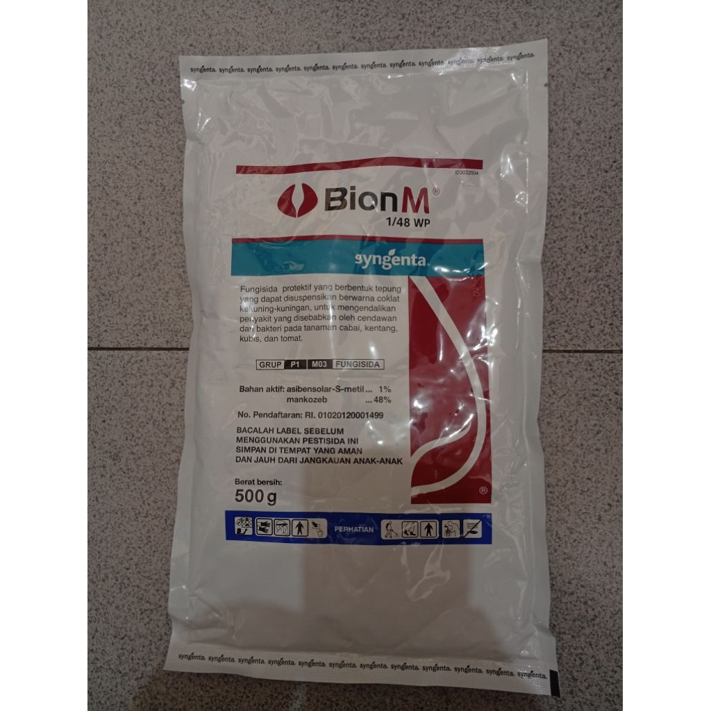 Fungisida kontak/sistemik Bion M 1/48 WP 500 Gram ASLI/ORIGINAL Syngenta