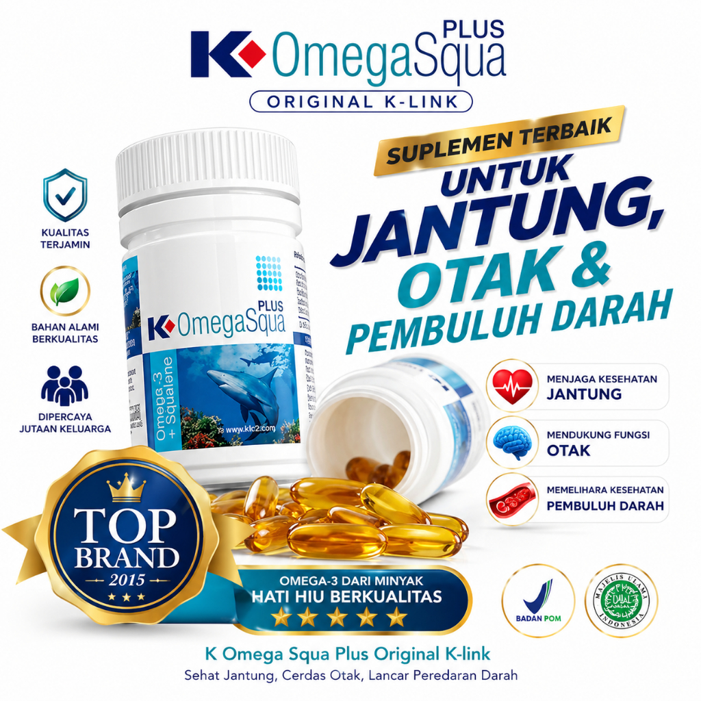 K-Omega Squa Plus K-OMEGA SQUALENE PLUS K OMEGA SQUA KLINK ORIGINAL 30 KAPSUL OMEGA 3 SQUA PLUS