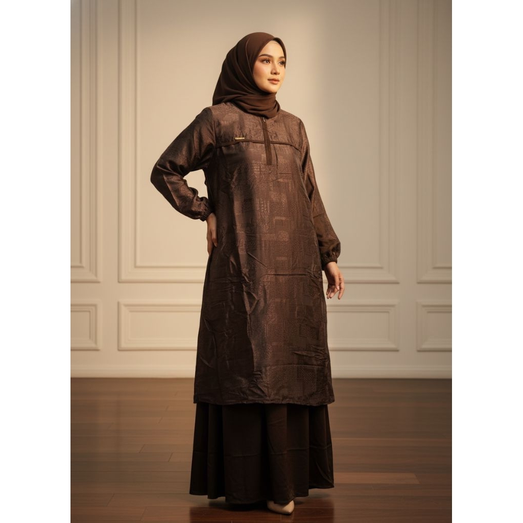 Fashion Gamis Hitam Putih Warna Tutu Malay Warna bahan SILK ARMANI Ld 110cm dan Ld 120cm