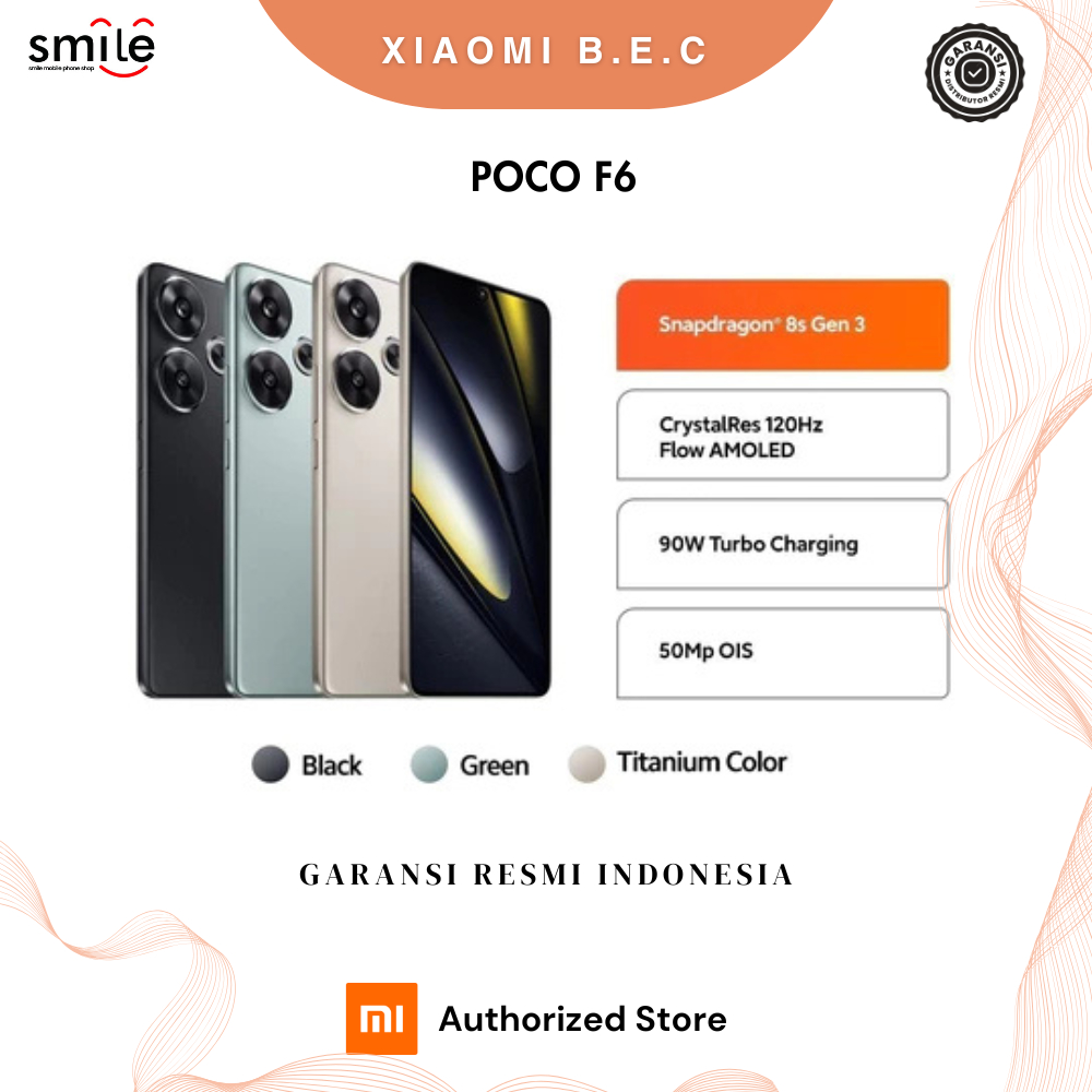 POCO F6 5G - Snapdragon 8s Gen 3 - RAM 8GB/12GB - ROM 256GB/512GB - Garansi Resmi Xiaomi Indonesia