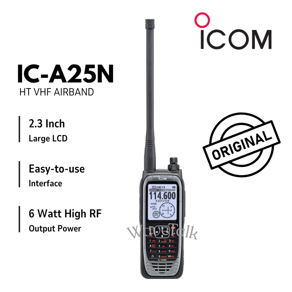 HT ICOM IC-A25N/ICOM IC A25N / IC A25N HT VHF AIRBAND 100% ORIGINAL & BARU GARANSI 1 TAHUN TERMURAH