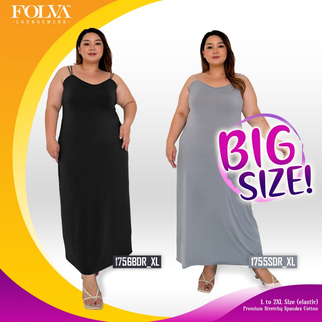 Folva Dress panjang Daster spandex baju tidur big size