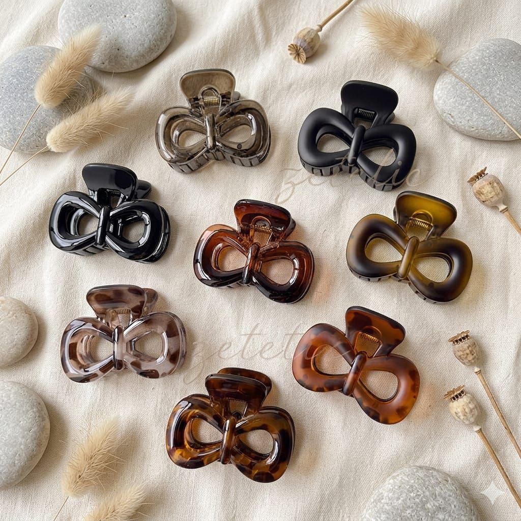 jepit rambut import motif pita desain trendy untuk salon