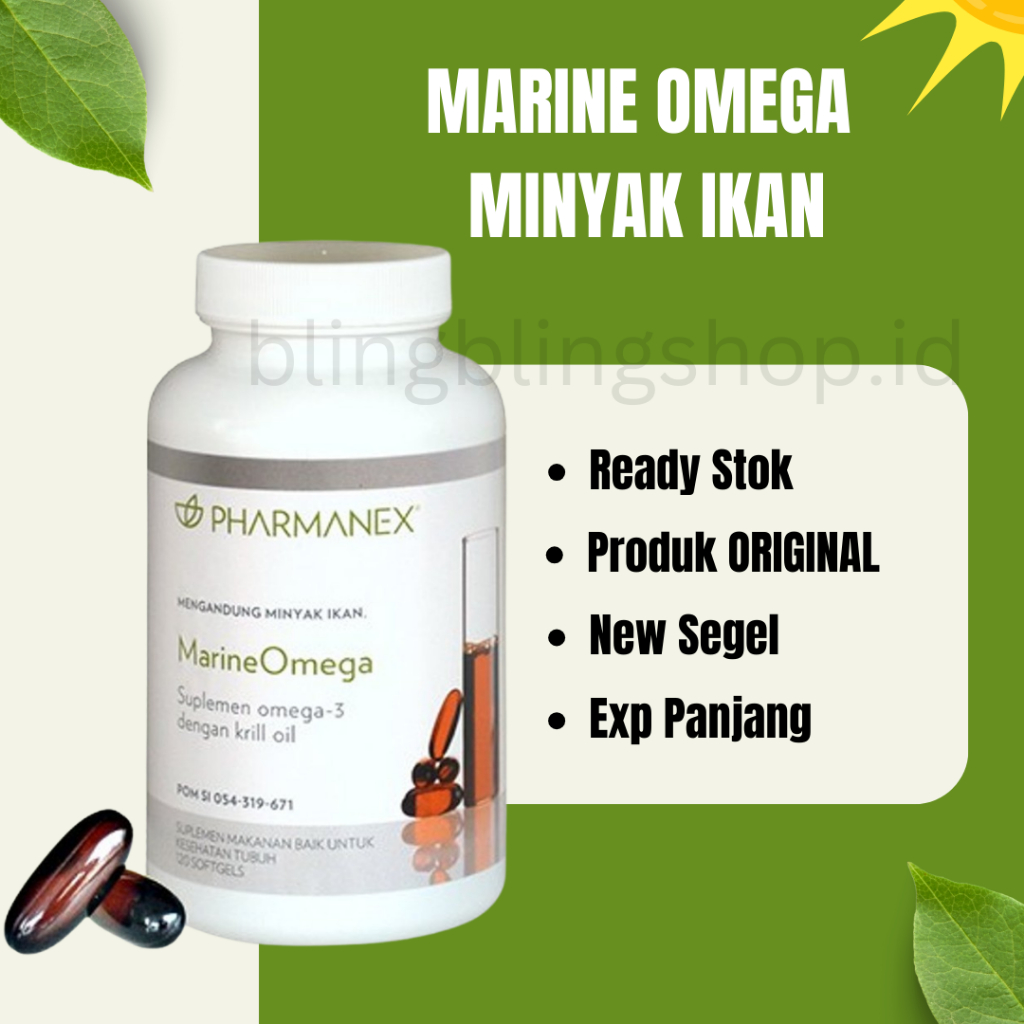 Marine Omega 3 Minyak Ikan Suplemen isi 120 caps Exp 2027 Original