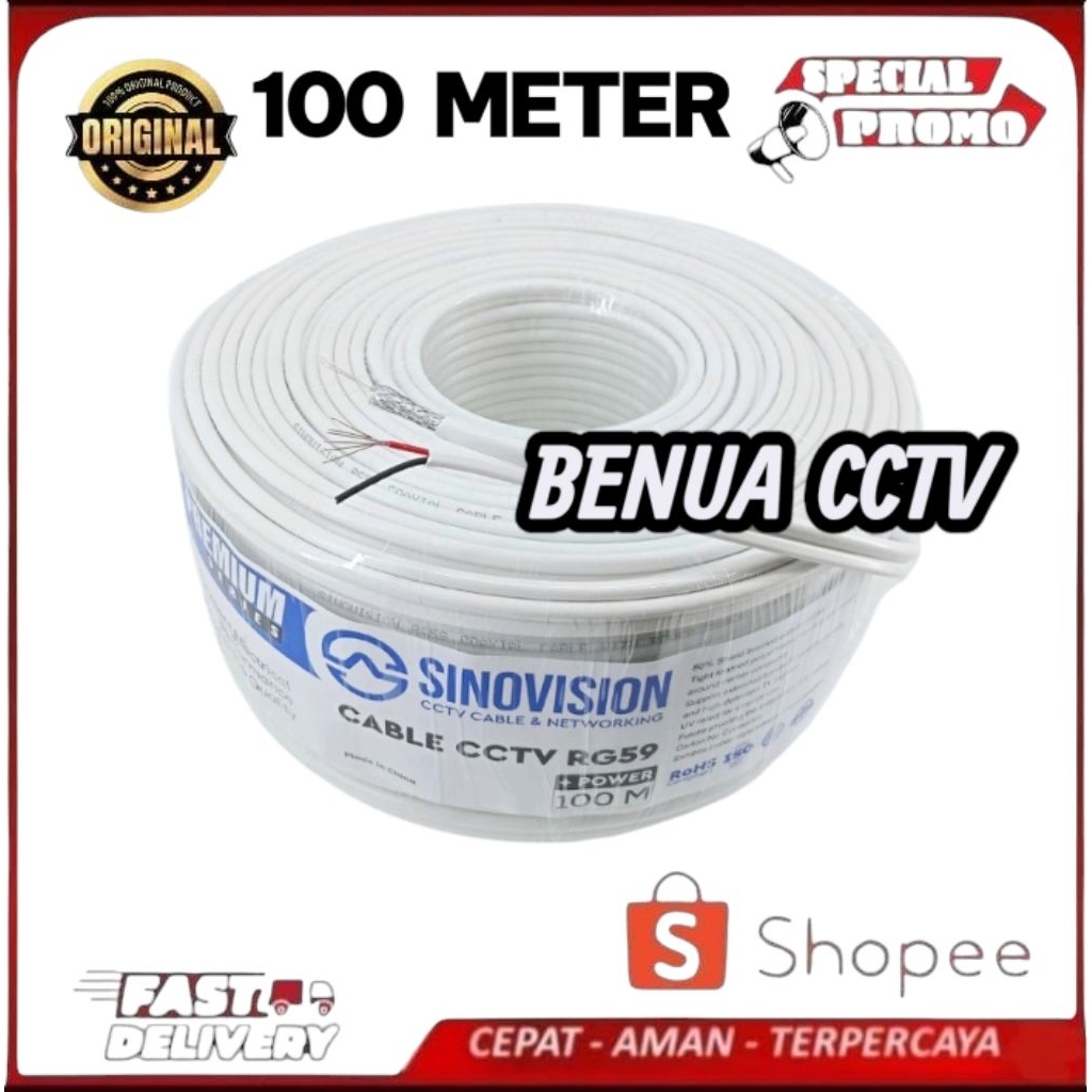 Kabel Coaxial CCTV RG59 100 Meter, 50 Meter, 25 Meter, Kabel CCTV RG59 Coaxial 100 Meter