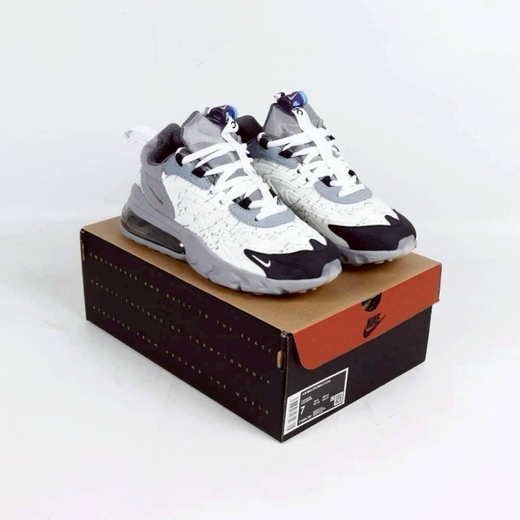 ( BDGSNKRS ) Sepatu Nike Air Max 270 React Travis Scott Cool Grey