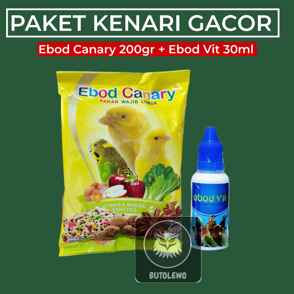 Paket Kenari Gacor Ebod Canary 200gr Ebod Vit 30ml - Pakan Vitamin Burung Kenari
