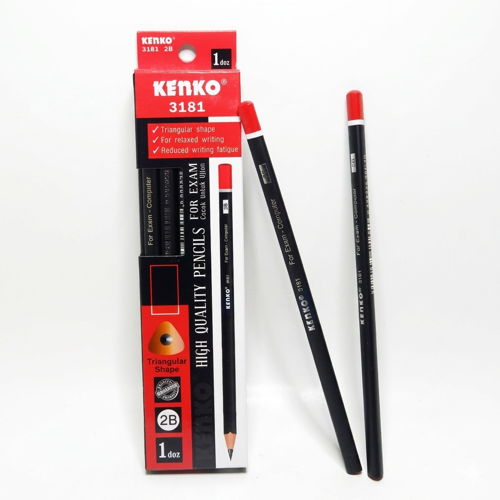 (1 pcs) Pensil 2B Triangle KENKO 3181 - Pensil Kenko 3181 ECER 1Pcs