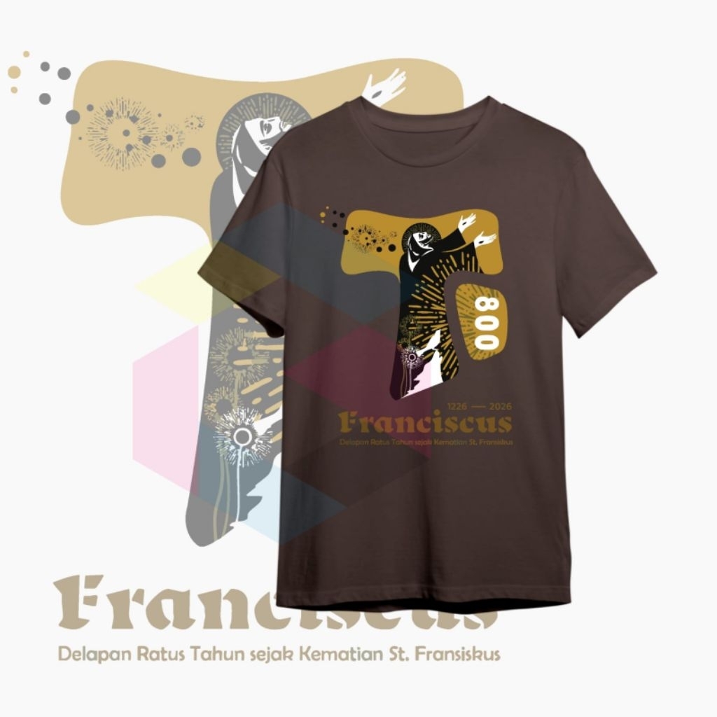 BAJU SERAGAM SAINT FRANCISCUS 800 TAHUN KAOS ST FRANCIS FRANCISCAN JUBILEE 2026 ACARA YUBELIUM YUBIL